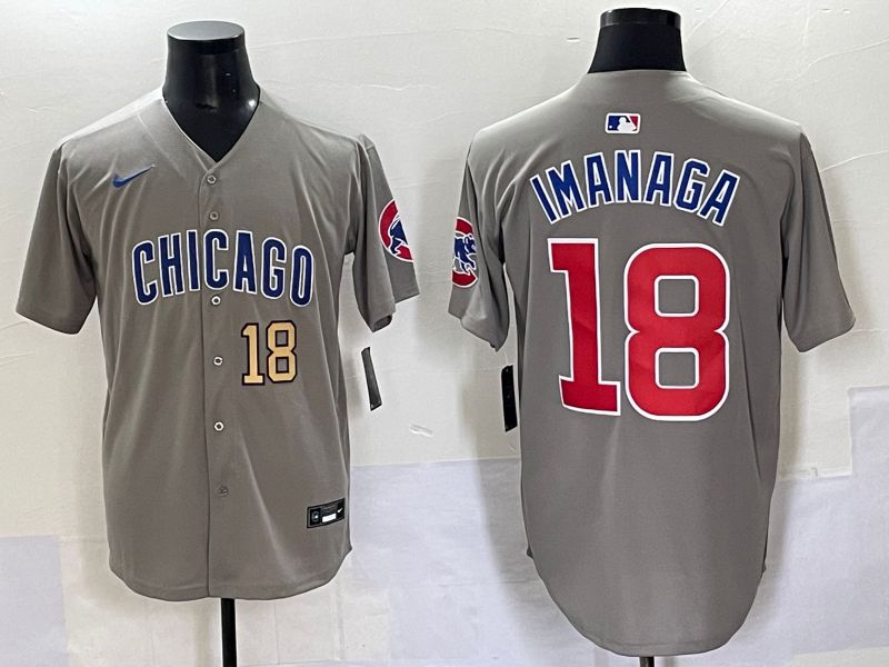 Men 2025 Chicago Cubs #18 Imanaga Grey Game Nike MLB Jersey style 70311